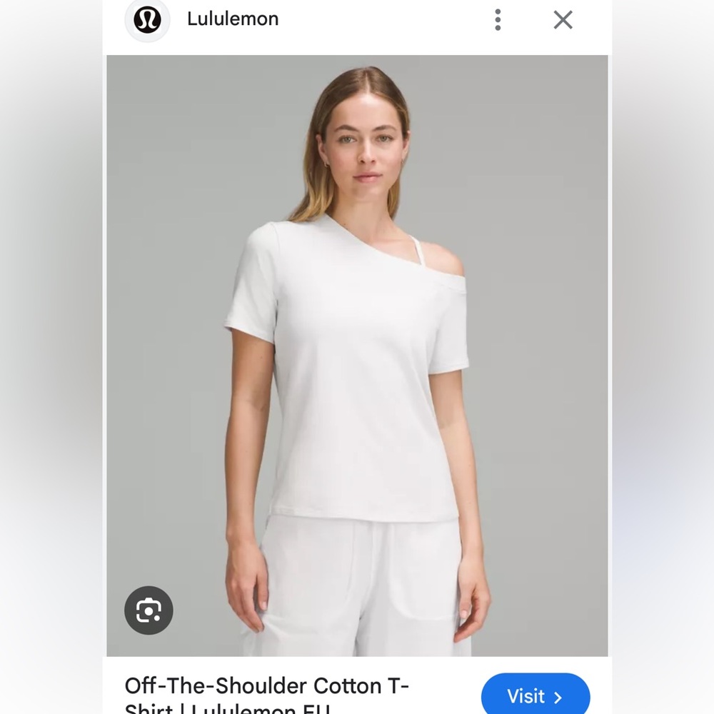 Lululemon Athletica White Asymmetrical Tee